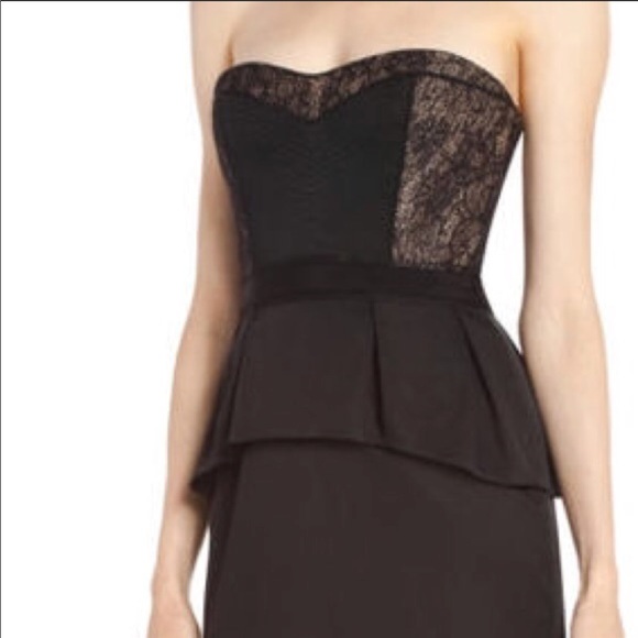 SOLD BCBGMaxAzria Moselle strapless peplum dress - Picture 2 of 4